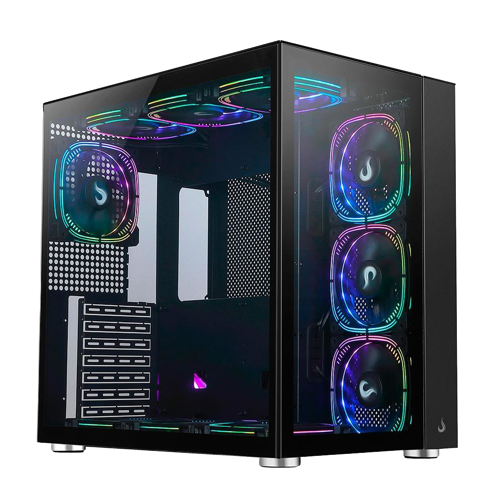 GABINETE GALAXY GLASS STANDARD BLACK - 10 FANS ARGB