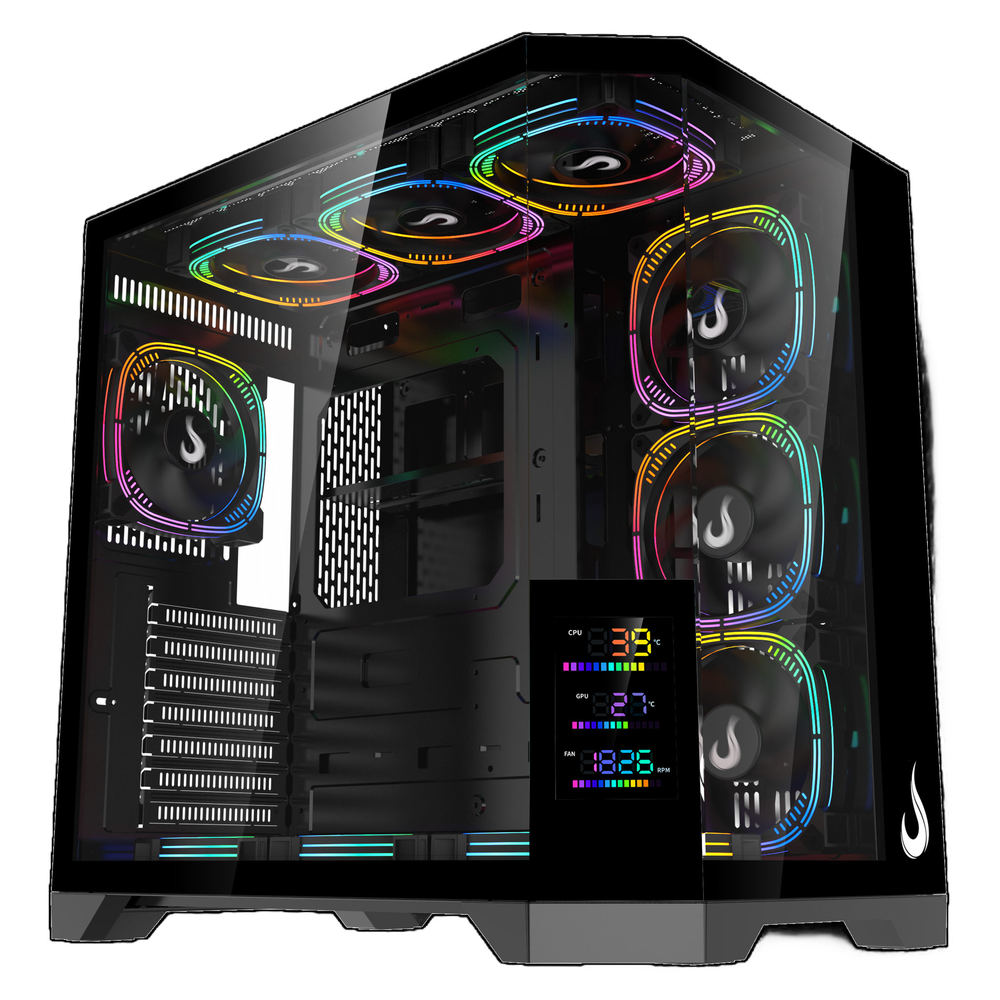 GABINETE ZEUS GLASS SCREEN 02 BLACK
