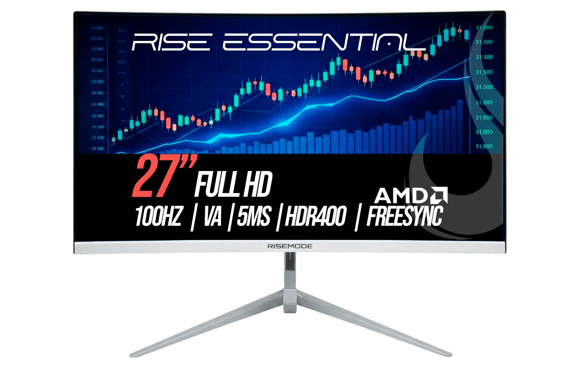MONITOR GAMER CURVO ESSENTIAL 27” FULL HD 100HZ WHITE
