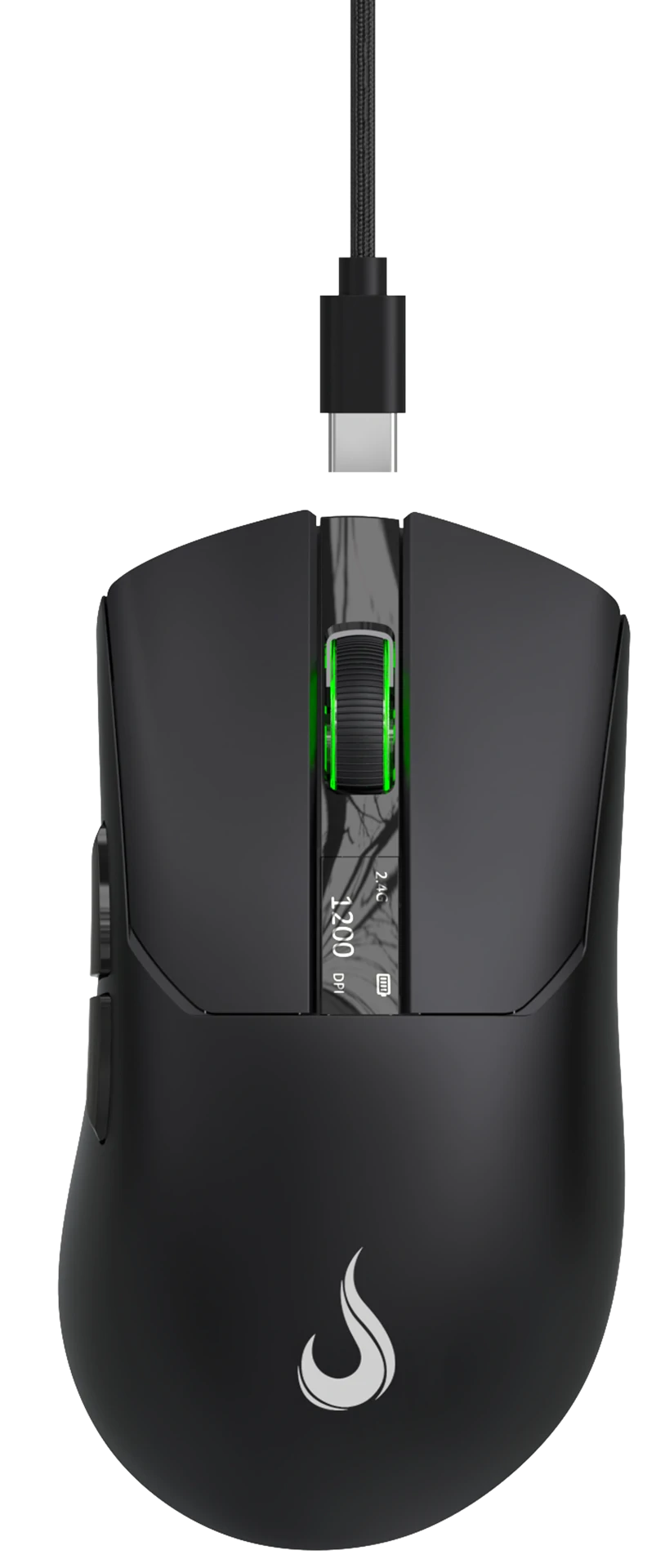MOUSE GAMER GHOST DISPLAY BLACK RGB