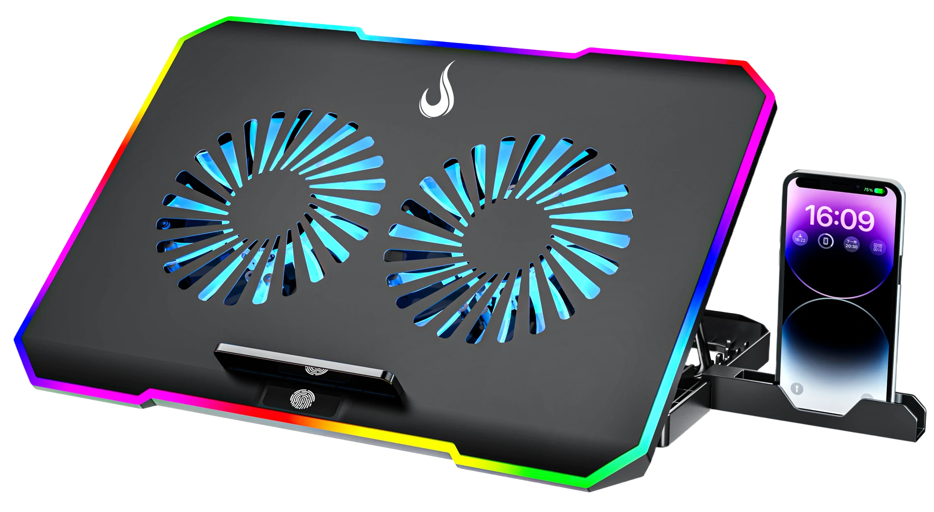 BASE NOTEBOOK GALAXY BLACK X3 LED RGB