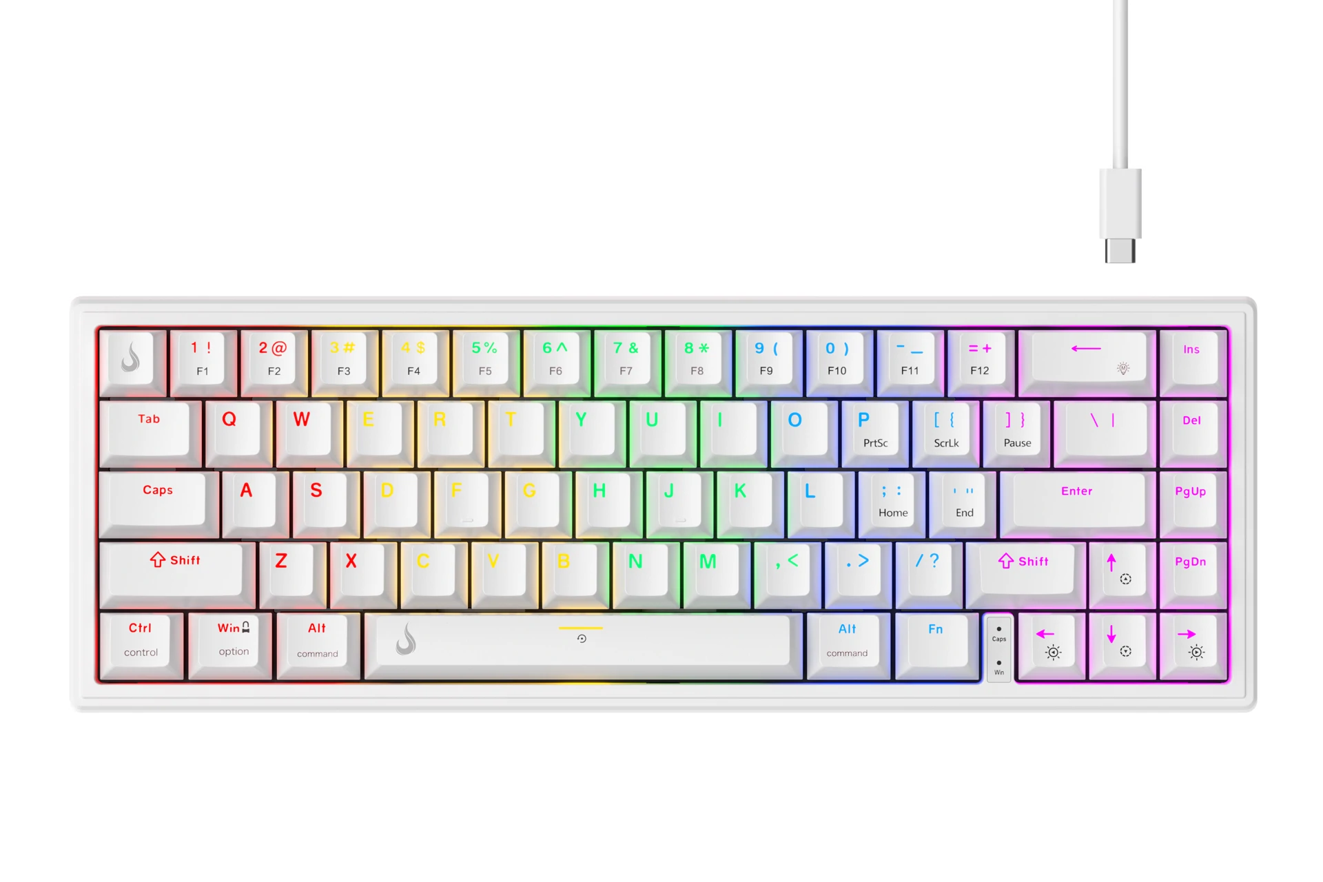 TECLADO MECÂNICO GM1 PRO ARGB SWITCH RED USB-C BRANCO