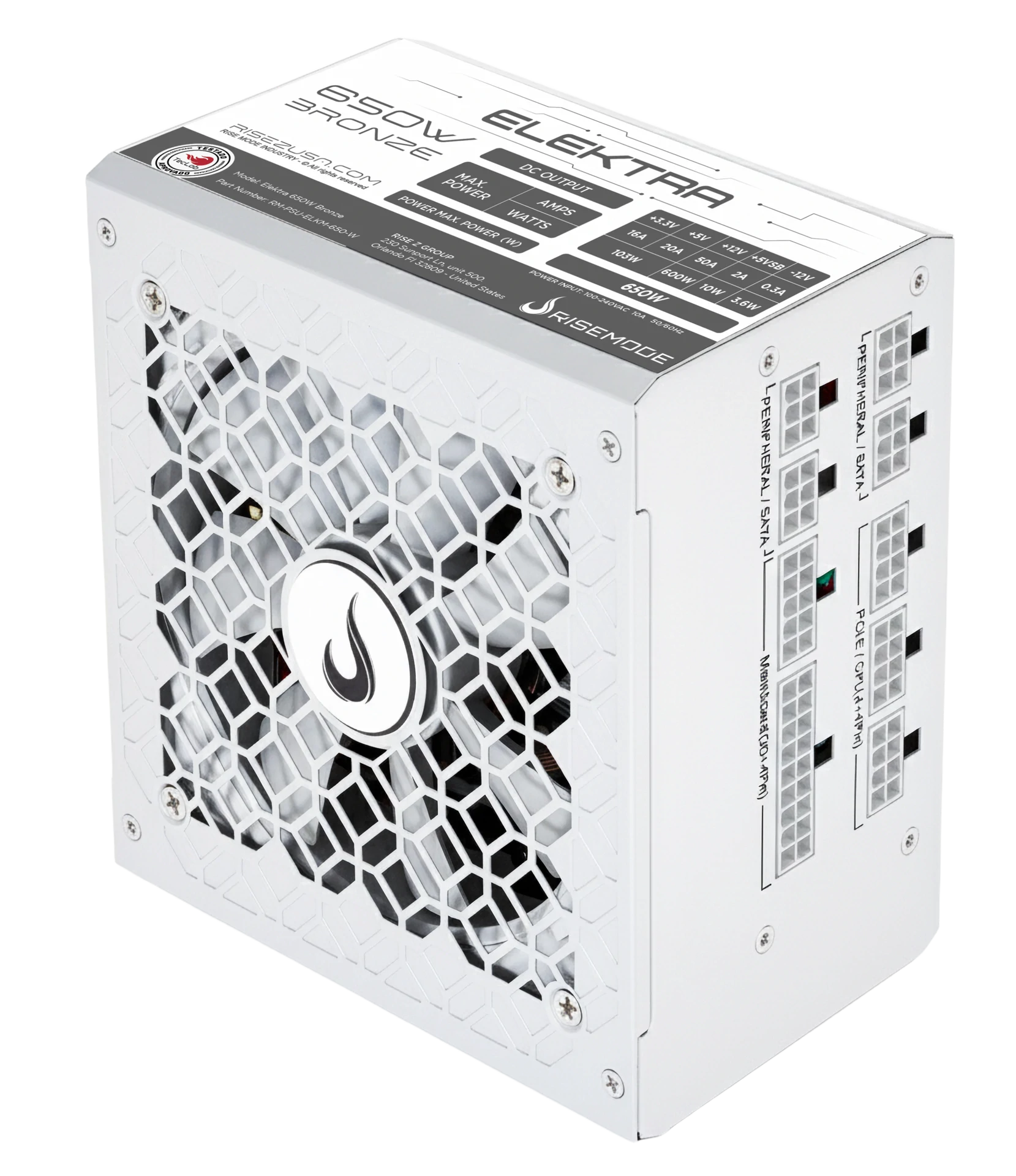 FONTE ELEKTRA 650W WHITE FULL MODULAR