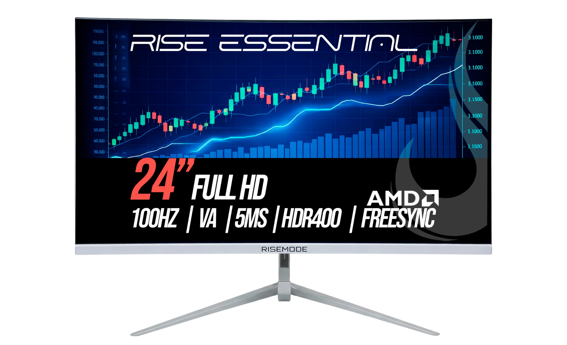 MONITOR GAMER CURVO ESSENTIAL 24” FULL HD 100HZ WHITE