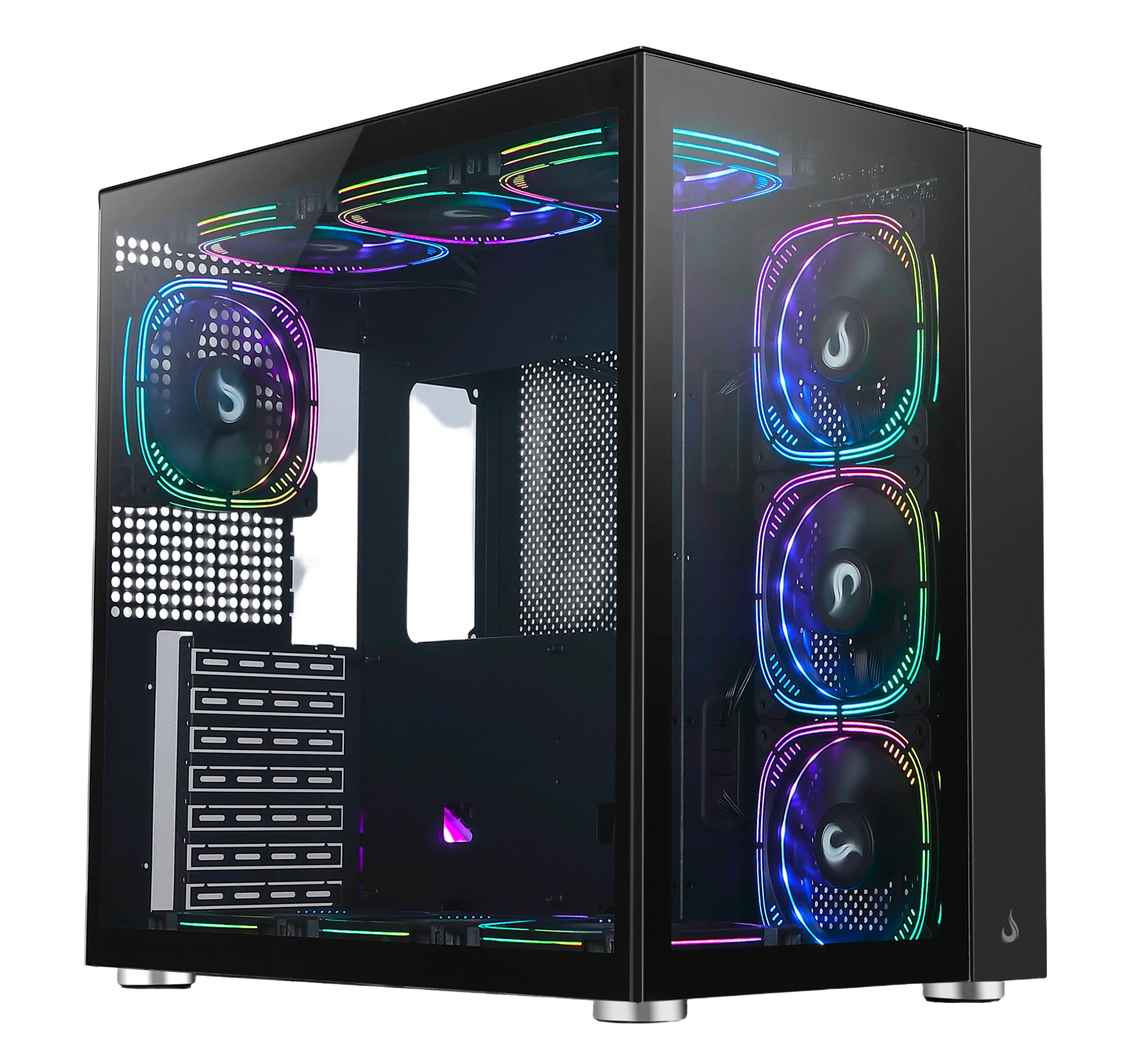 GABINETE GALAXY GLASS STANDARD BLACK - 10 FANS ARGB