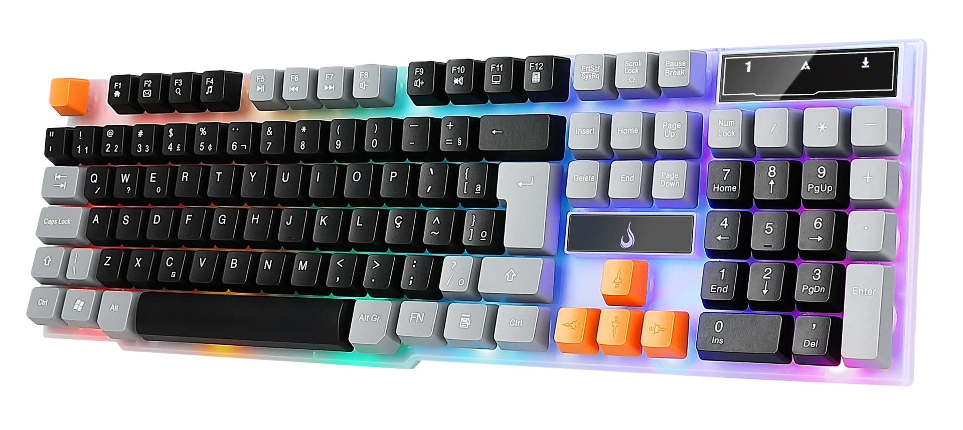 TECLADO G1 FULL RGB PRETO E CINZA