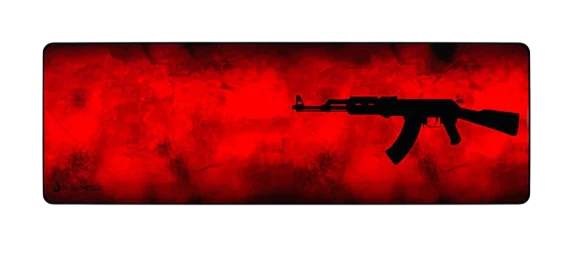 MOUSEPAD RISE GAMING AK47 EXTENDED RED BORDA COSTURADA
