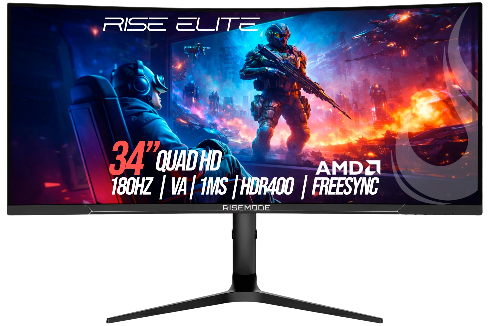 MONITOR GAMER CURVO ELITE 34” QHD 165HZ 1MS VA FREESYNC HDR400