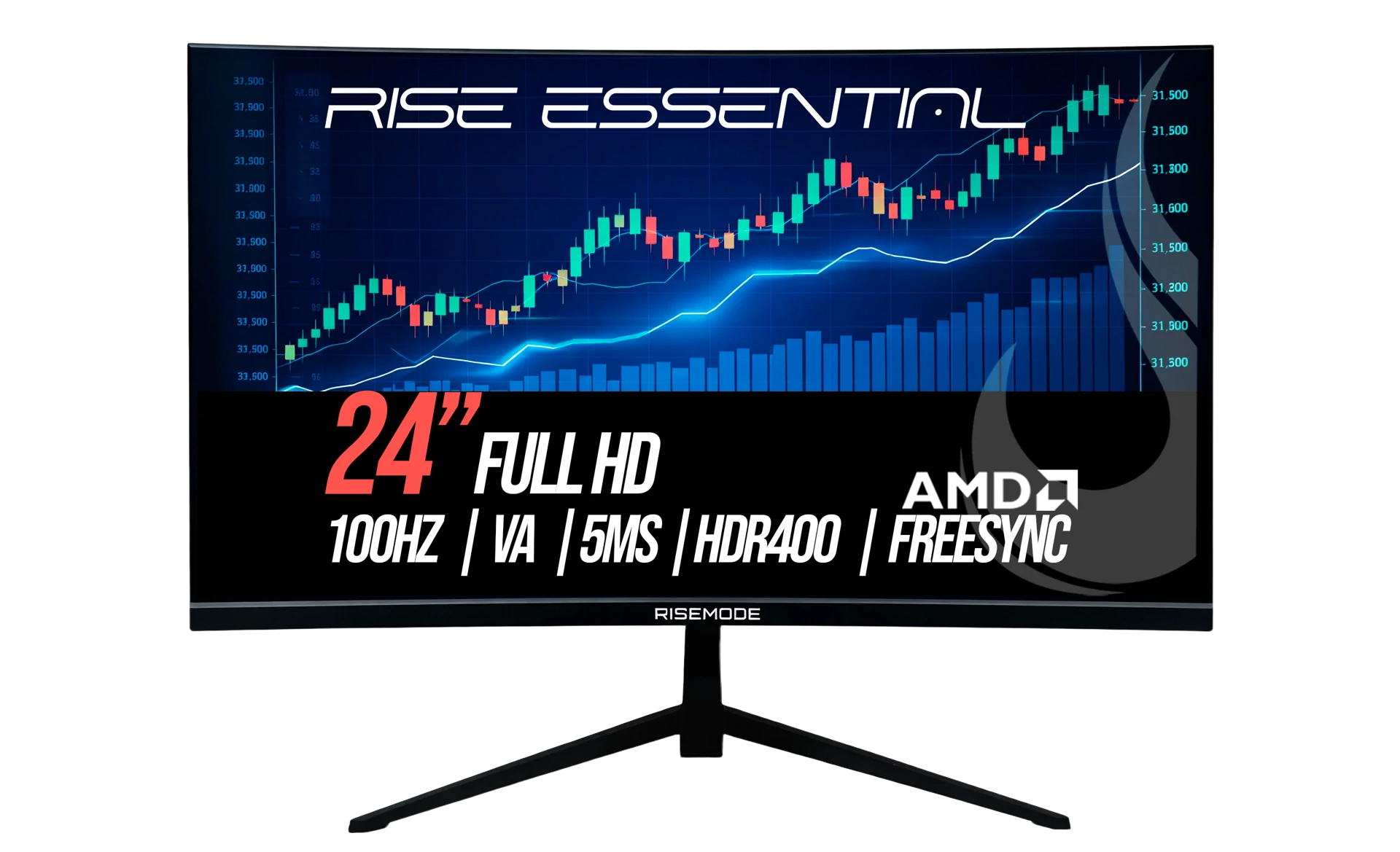 MONITOR GAMER CURVO ESSENTIAL 24” FULL HD 100HZ