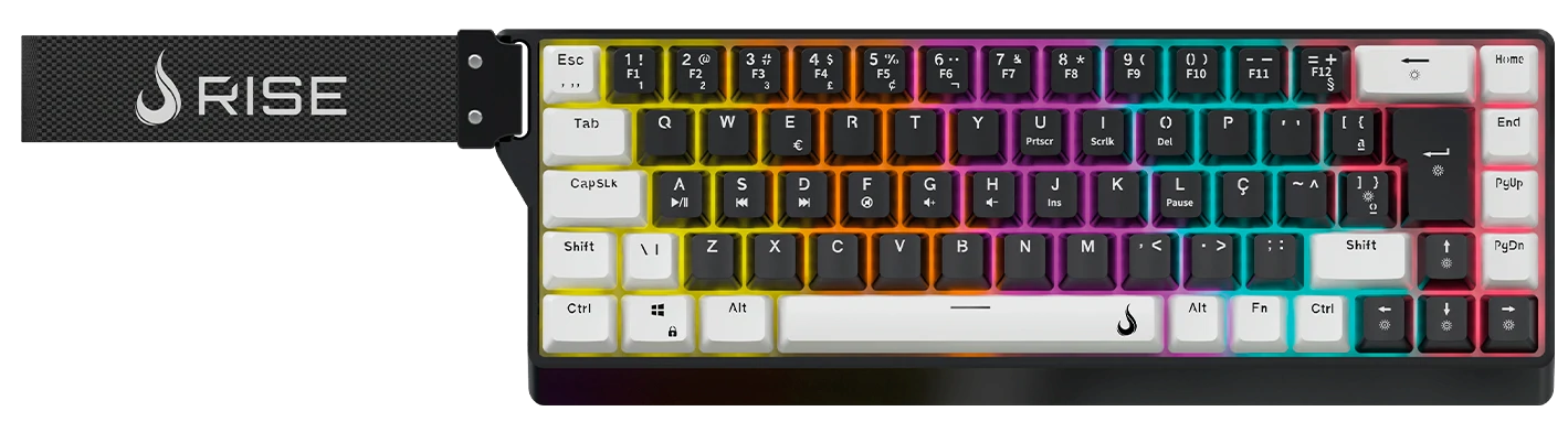 TECLADO MECÃNICO VEKTOR PRETO E BRANCO ARGB