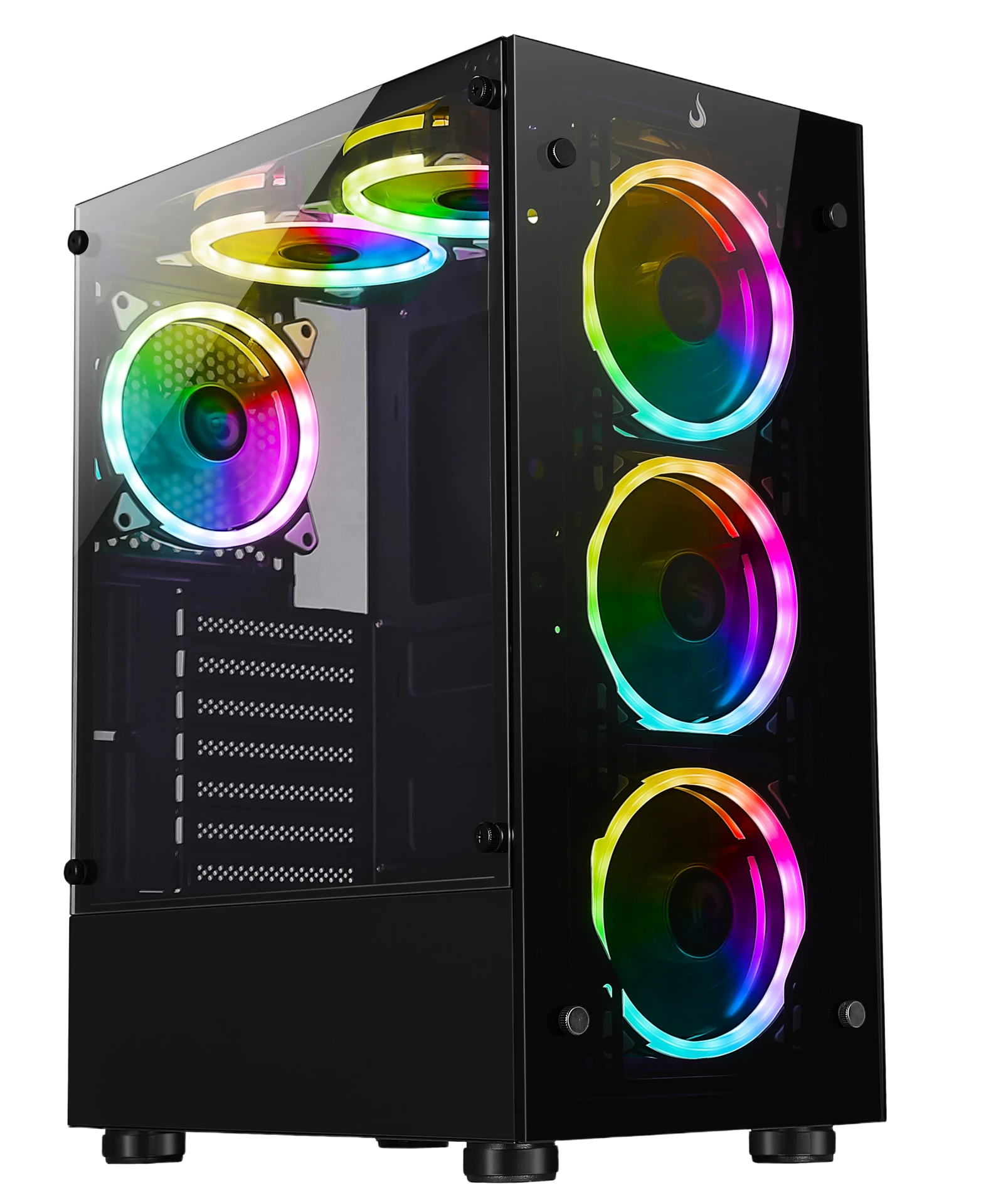 GABINETE GLASS 06X BLACK - 6 FANS ARGB