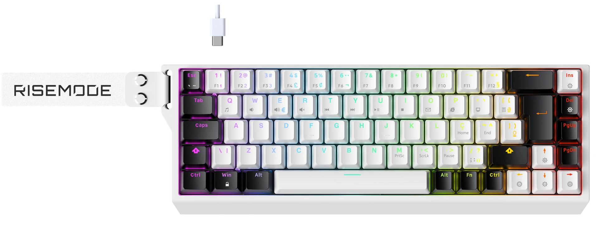 TECLADO MAGNÉTICO GAMER GM1 PRO ARGB BRANCO