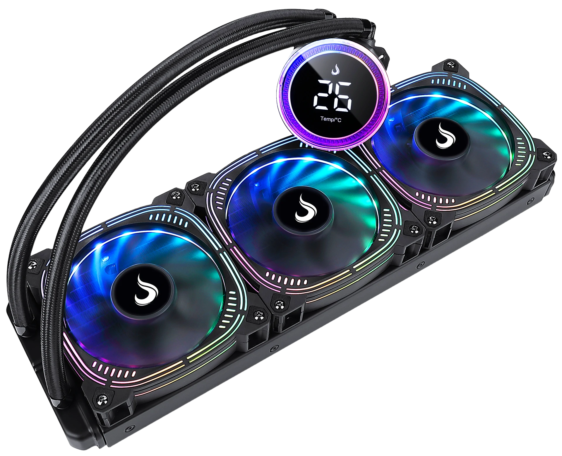 WATER COOLER AURA ICE BLACK 360MM ARGB