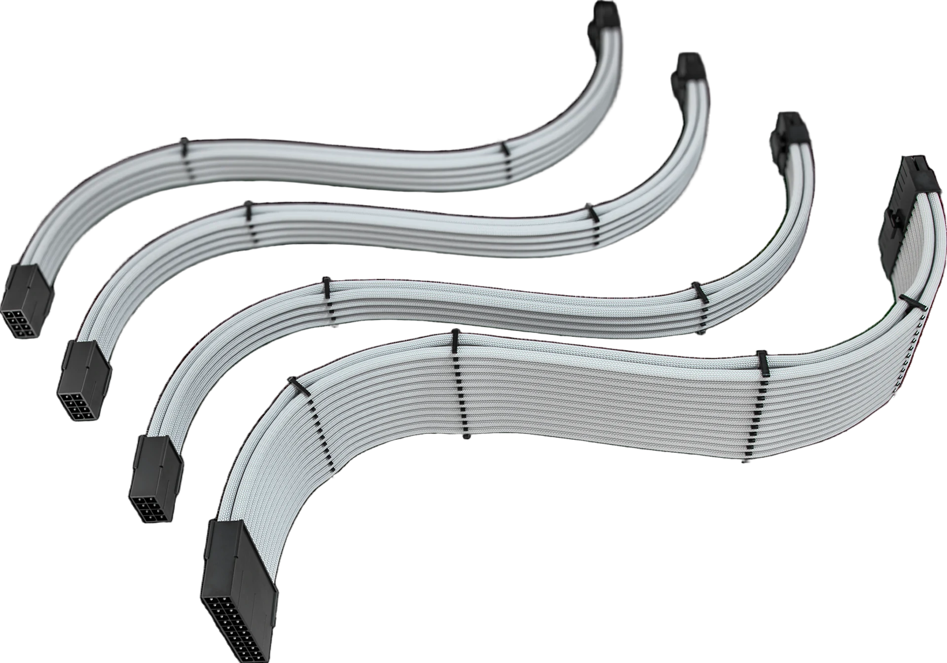 CABO EXTENSOR SLEEVED DE FONTE 4 EM 1 BRANCO