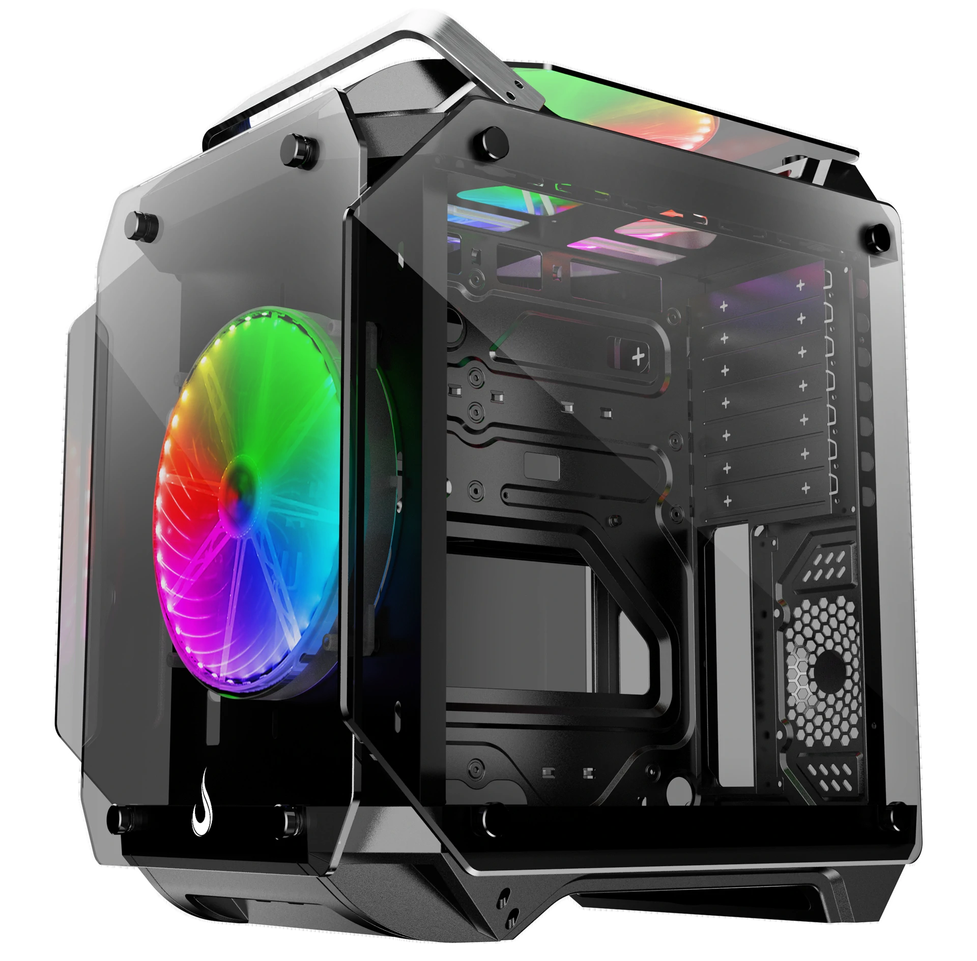 GABINETE ZEUS GLASS 02 BLACK ARGB
