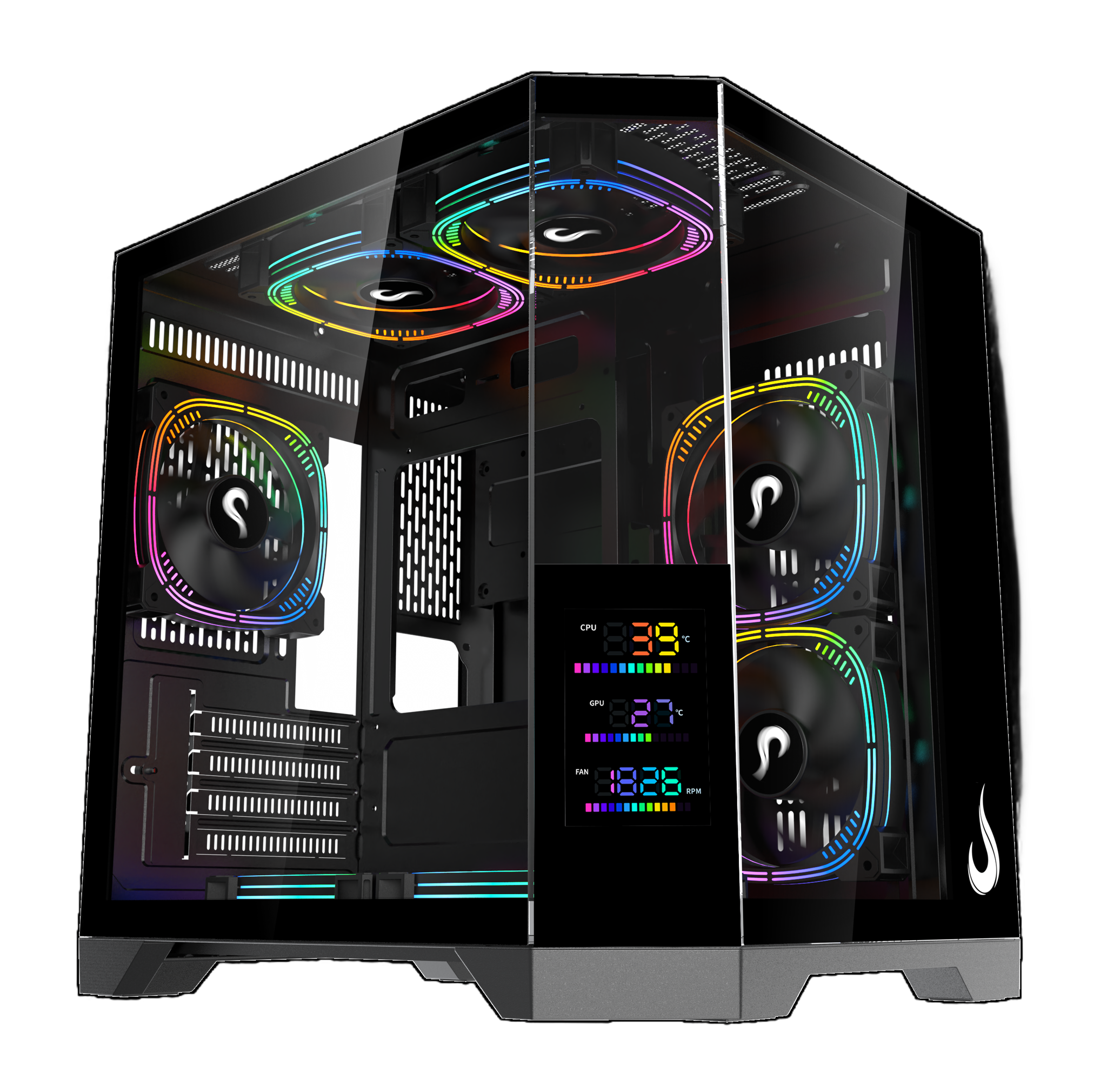 GABINETE ZEUS GLASS SCREEN 01 BLACK