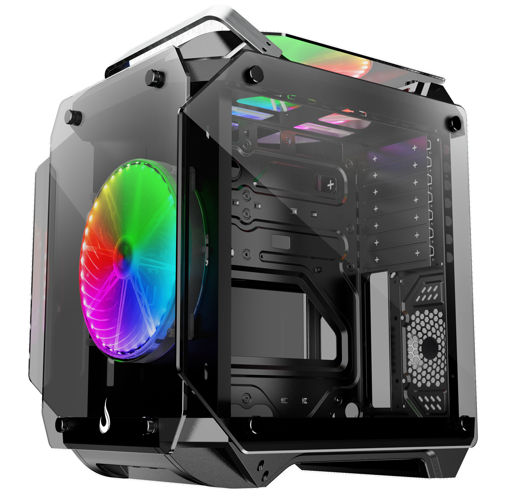 GABINETE ZEUS GLASS 02 BLACK ARGB